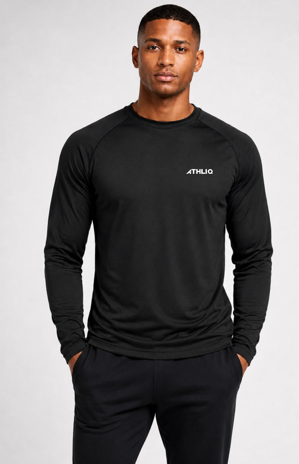 Men's Black Raglan Performance Tee