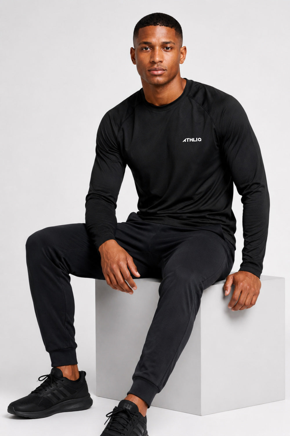 Men's Black Raglan Performance Tee